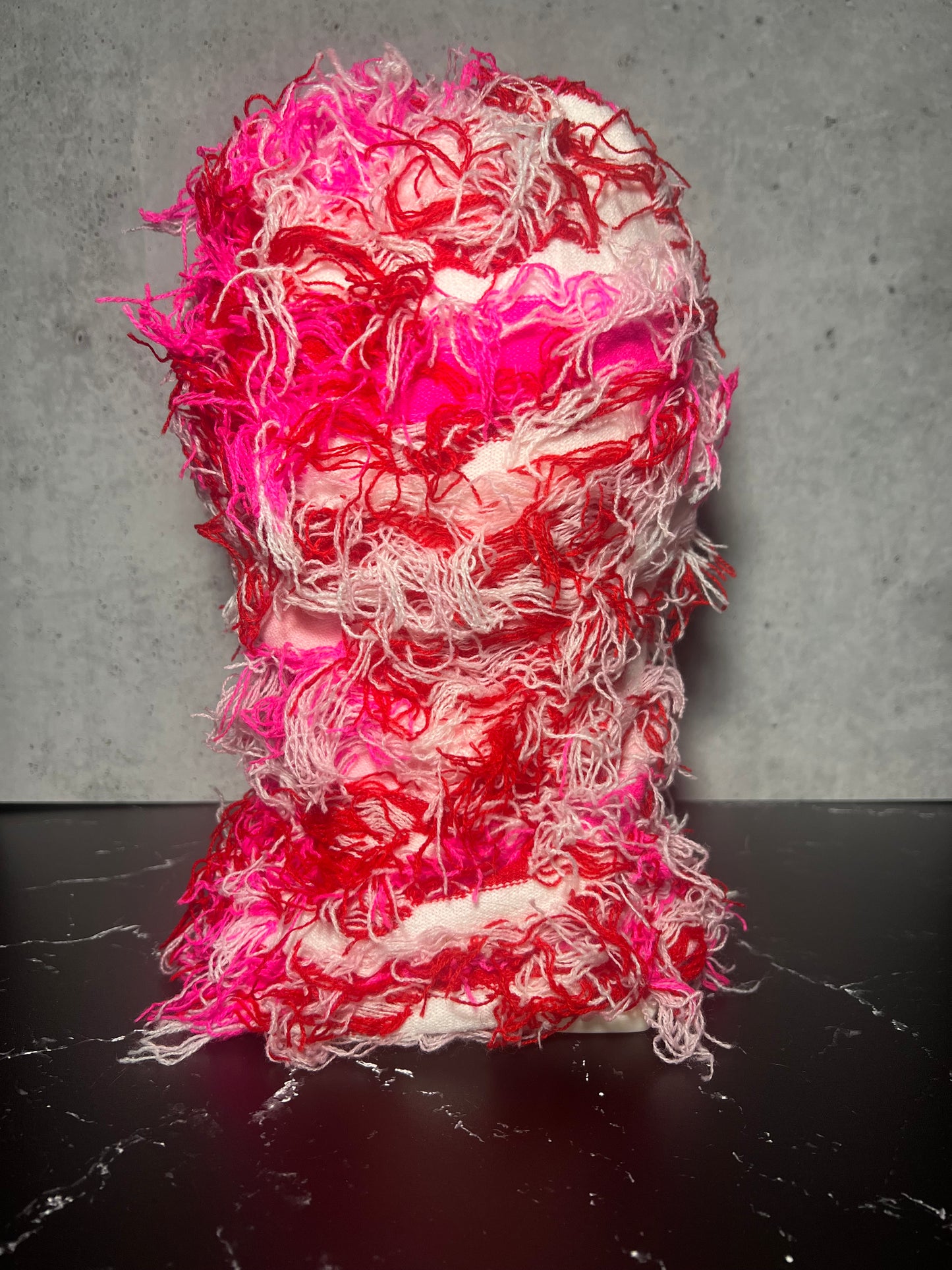 “Fuchsia Blaze” Distressed Balaclava