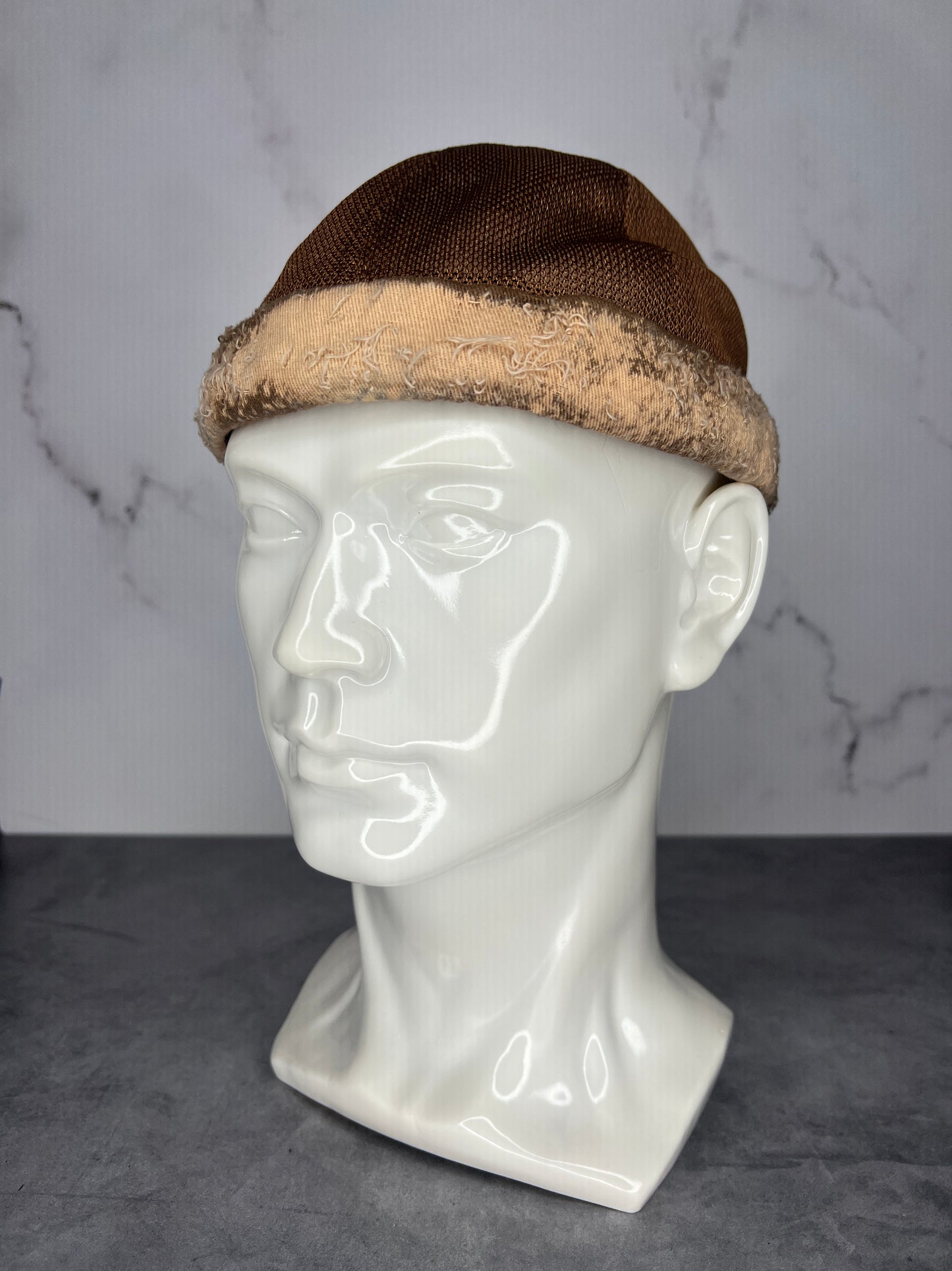 “Desert Sunset” Brimless Distressed Mesh Trucker Cap