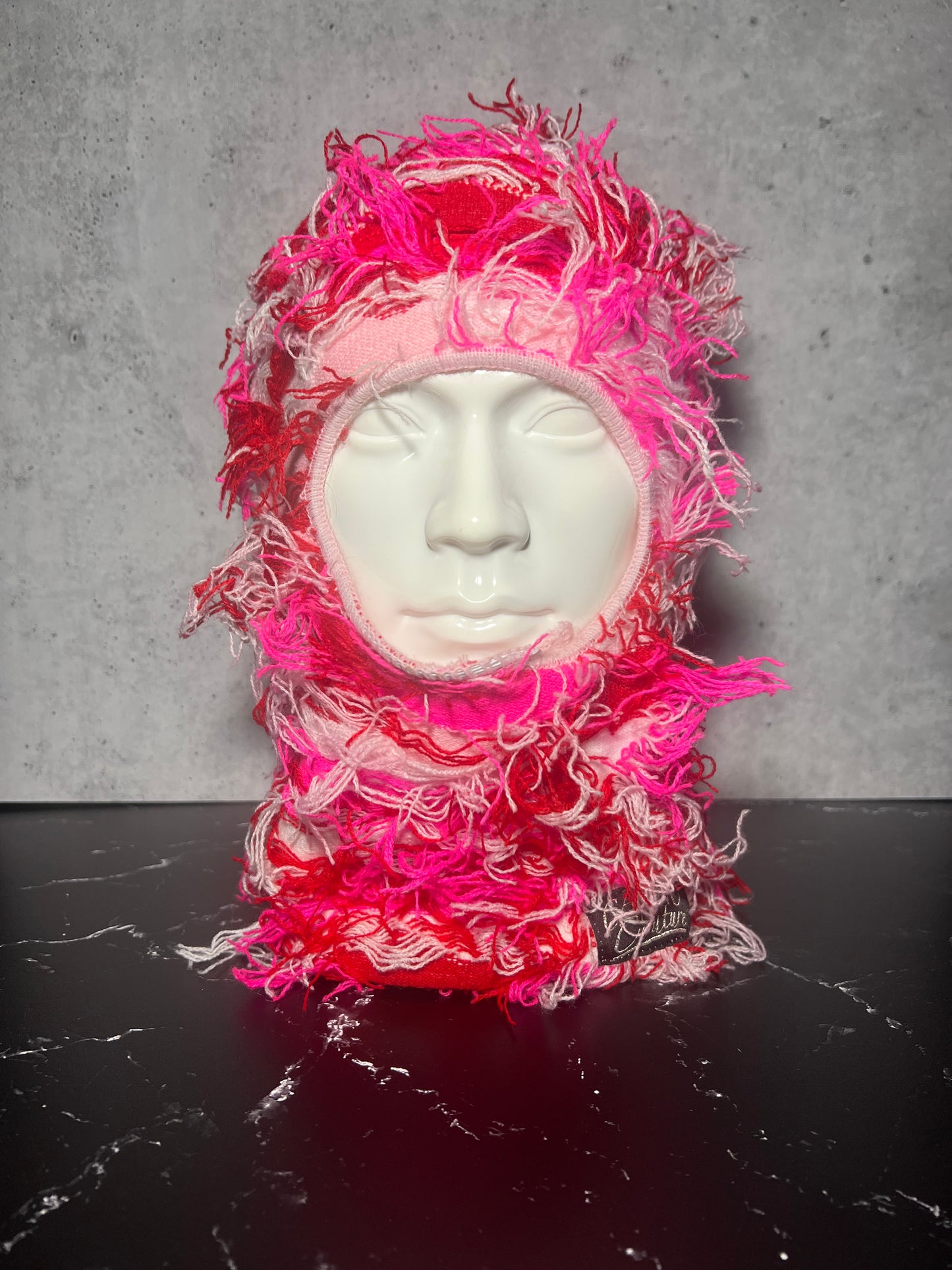 “Fuchsia Blaze” Distressed Balaclava