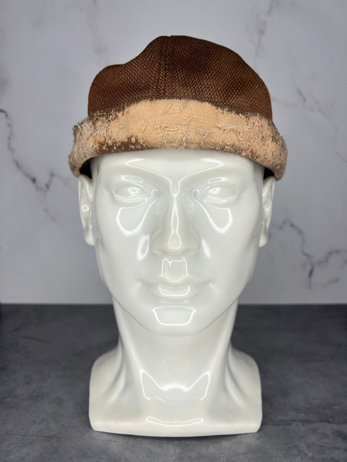 “Desert Sunset” Brimless Distressed Mesh Trucker Cap