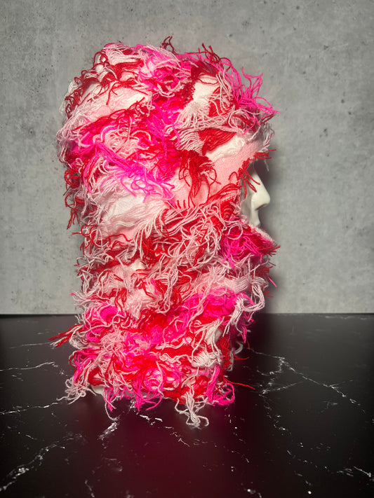 “Fuchsia Blaze” Distressed Balaclava