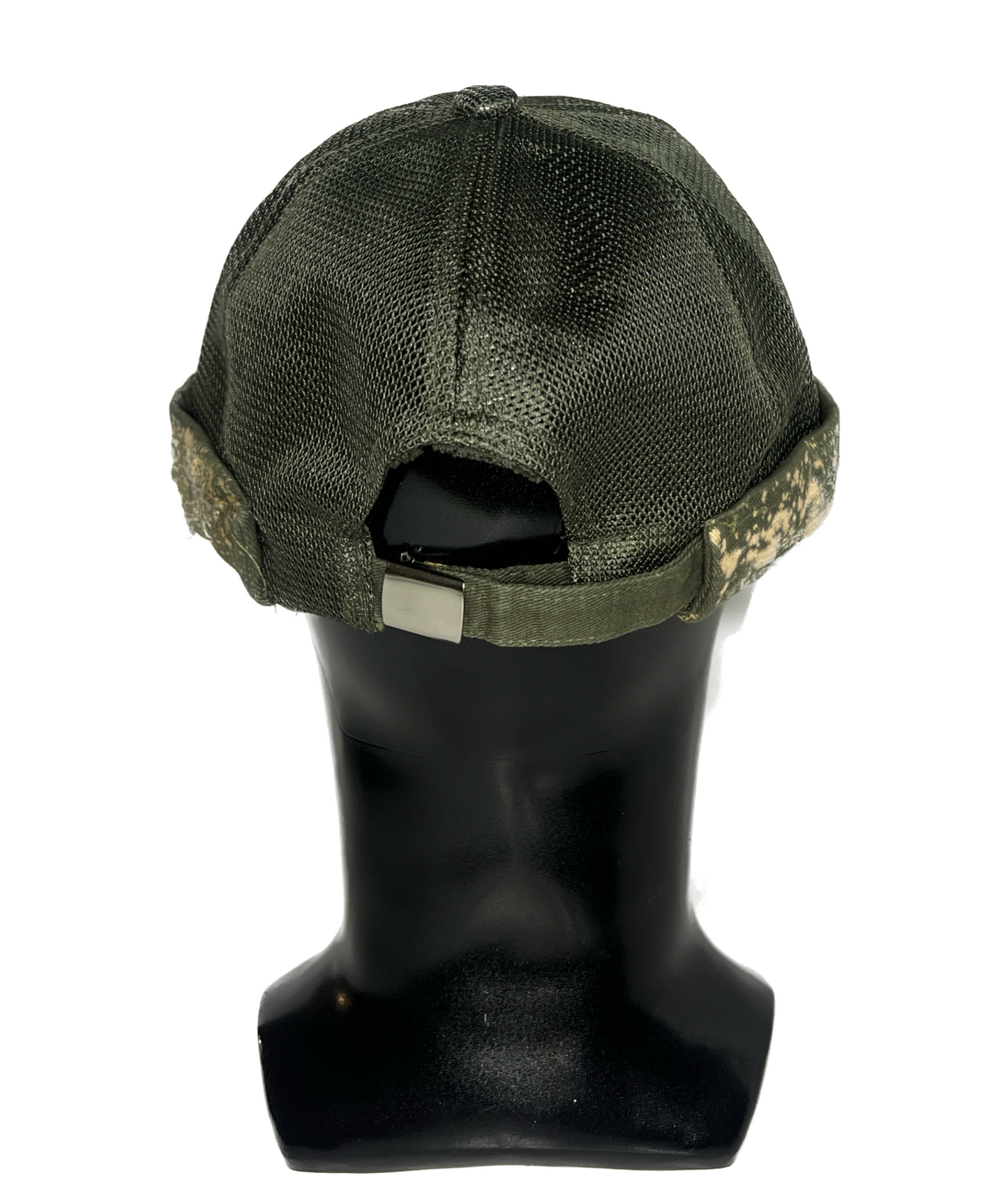 “Olive Green” Brimless Distressed Mesh Trucker Cap