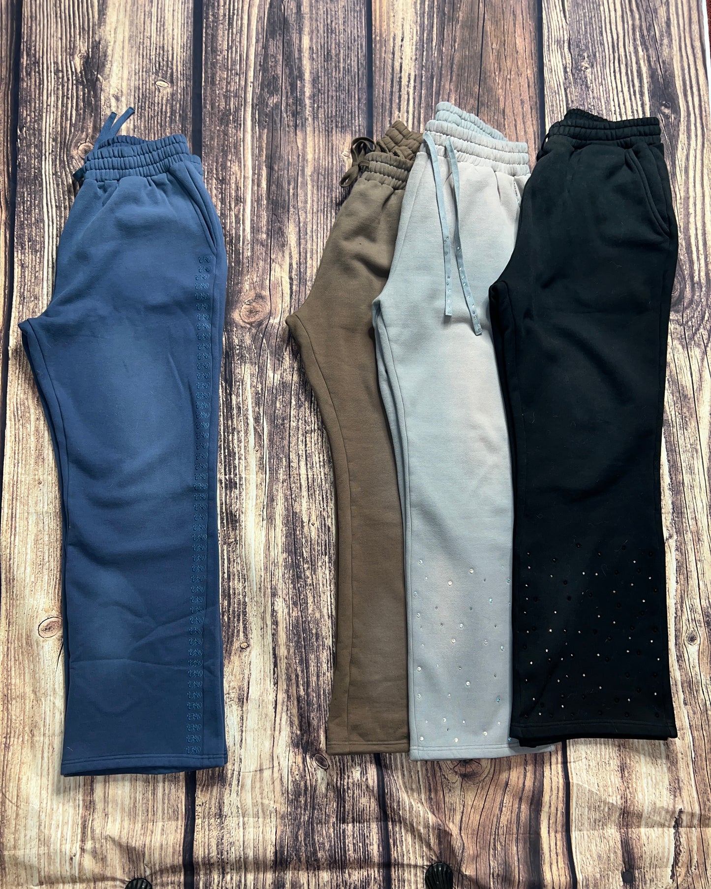 Cloudy Blue Distressed Sweatpants
