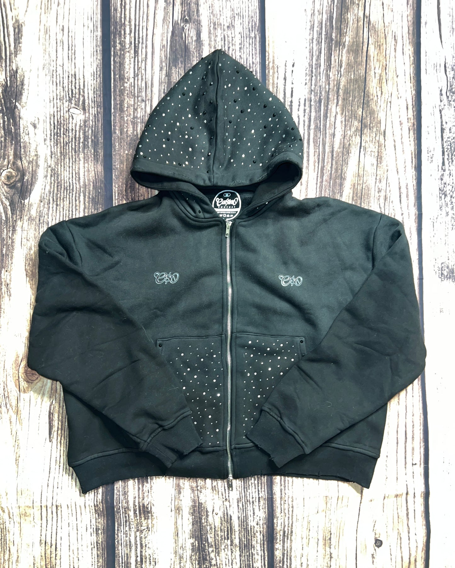 Ashy Black Zipup Hoodie