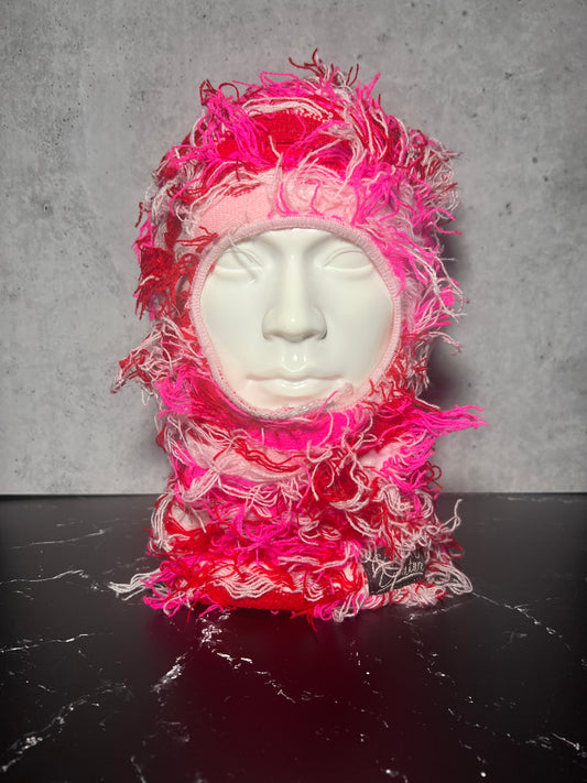 “Fuchsia ￼Blaze” Distressed Balaclava