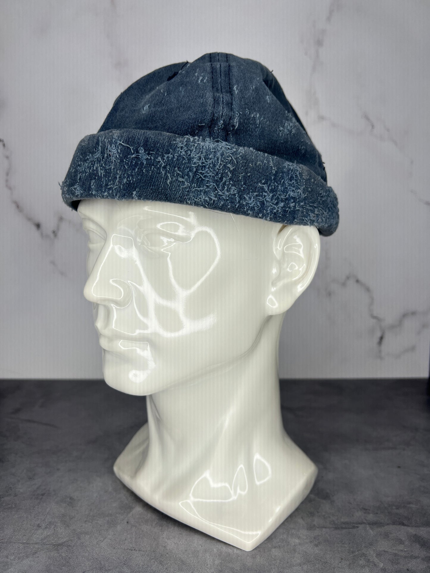 “Moonlit Indigo” Brimless Distressed Cap