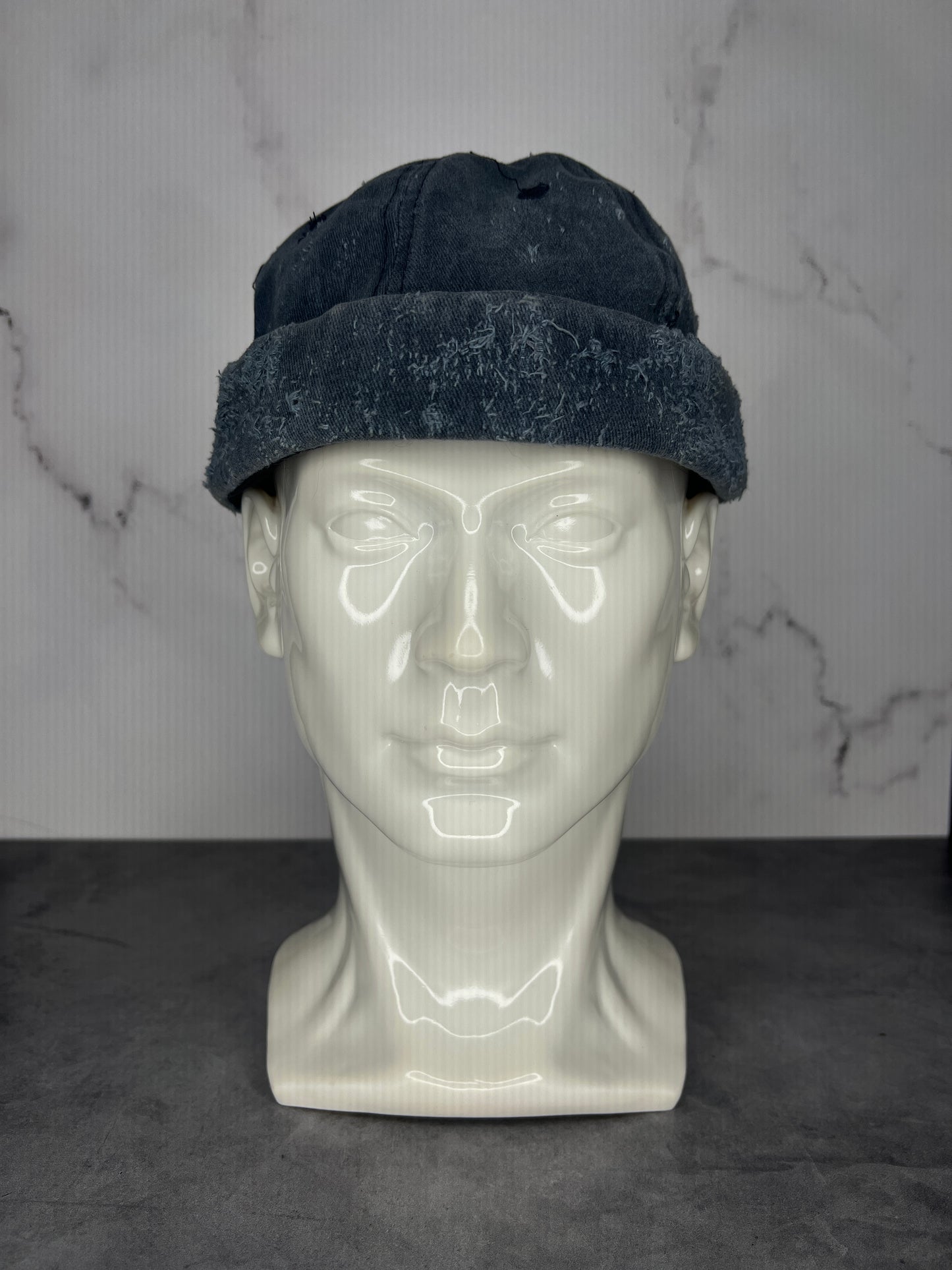 “Moonlit Indigo” Brimless Distressed Cap