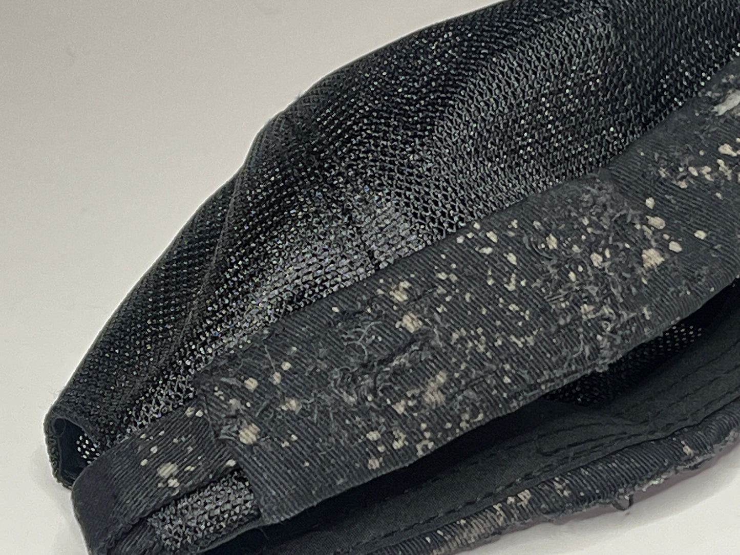 "Matte Black” Brimless Distressed Mesh Trucker Cap