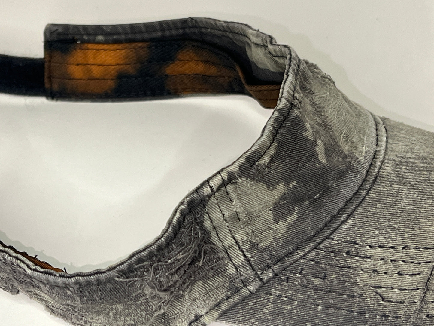 “Faded Black” Distressed Denim Visor Cap