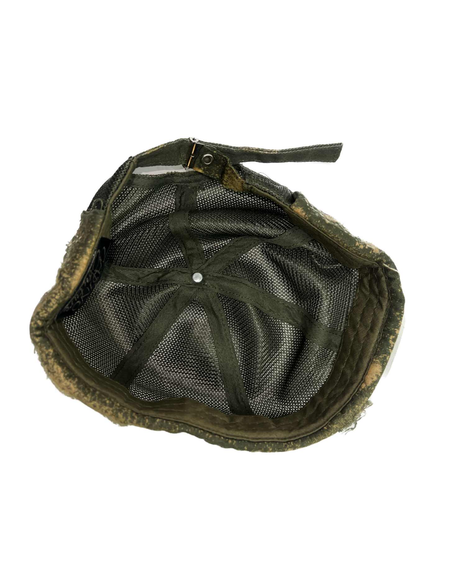 “Olive Green” Brimless Distressed Mesh Trucker Cap