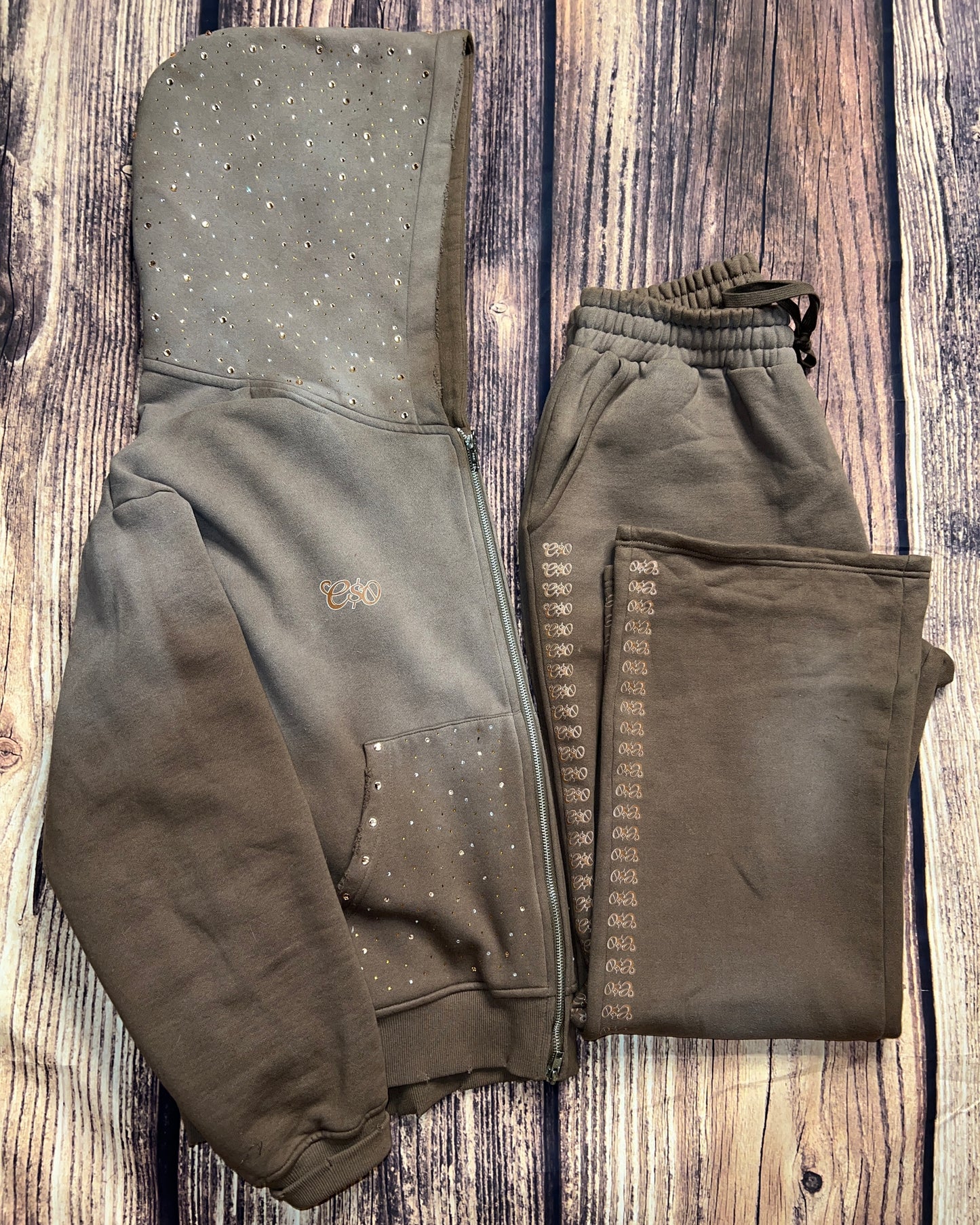 Dusty Brown Distressed Sweatpants