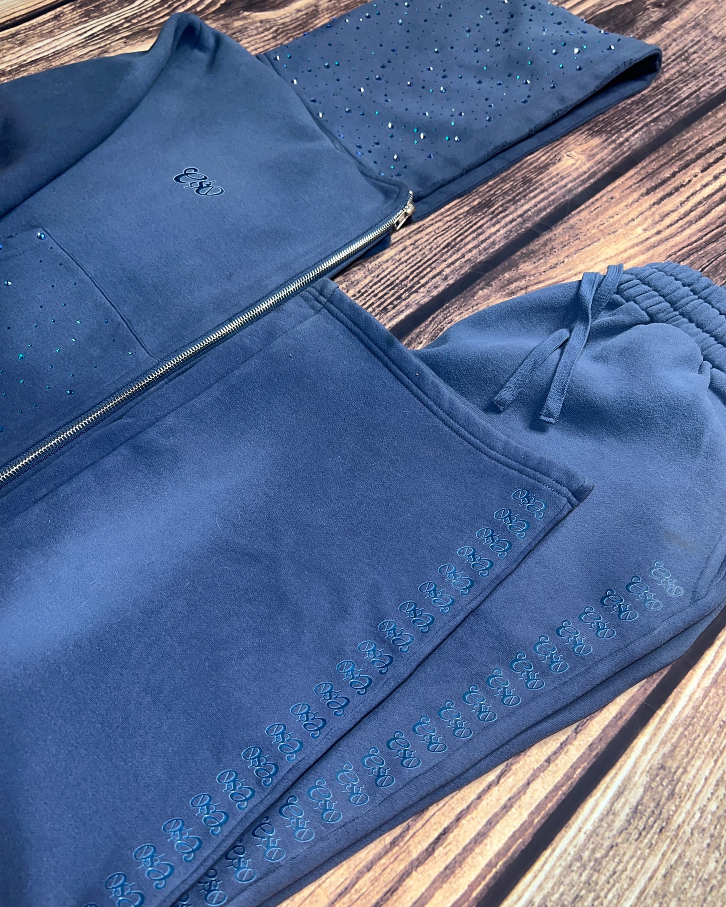 Cloudy Blue Distressed Sweatpants
