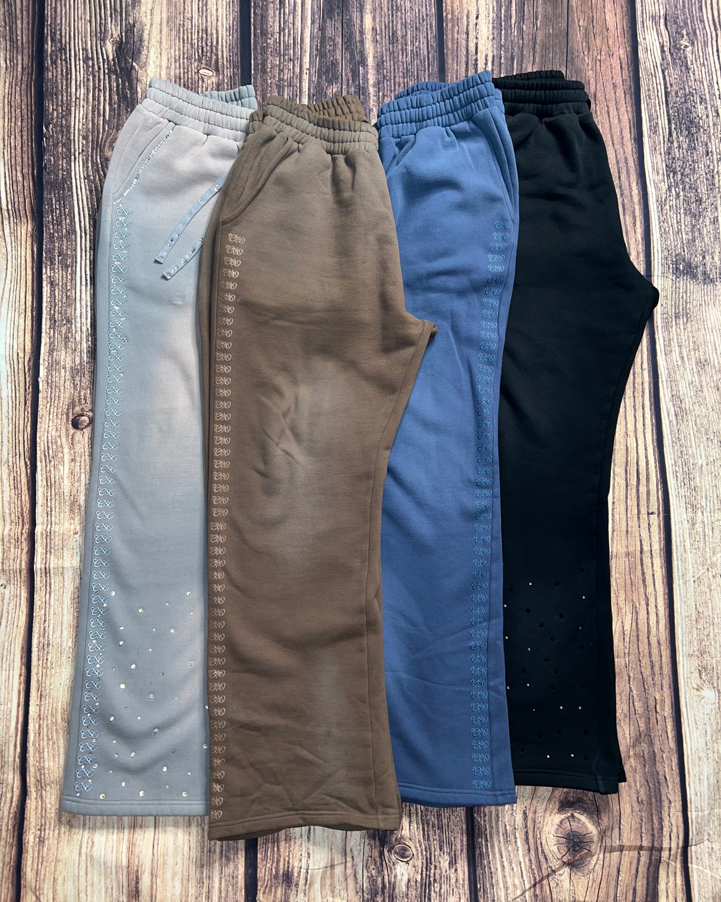 Cloudy Blue Distressed Sweatpants
