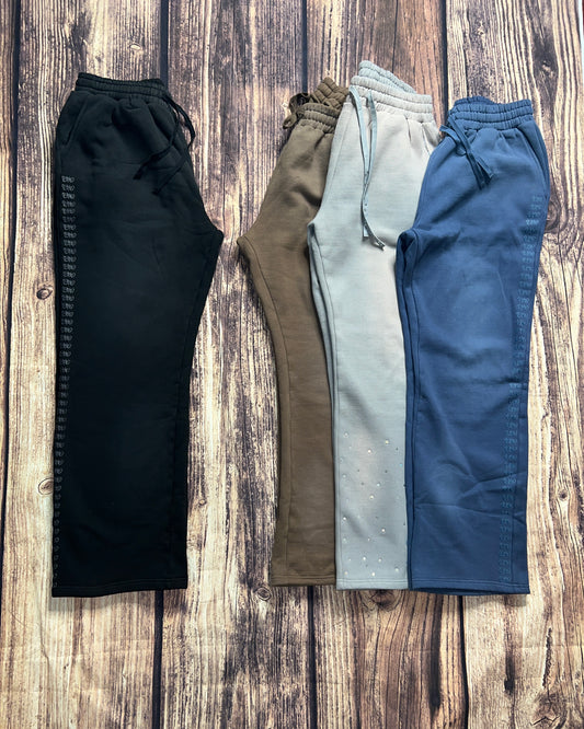 Ashy Black Distressed Sweatpants